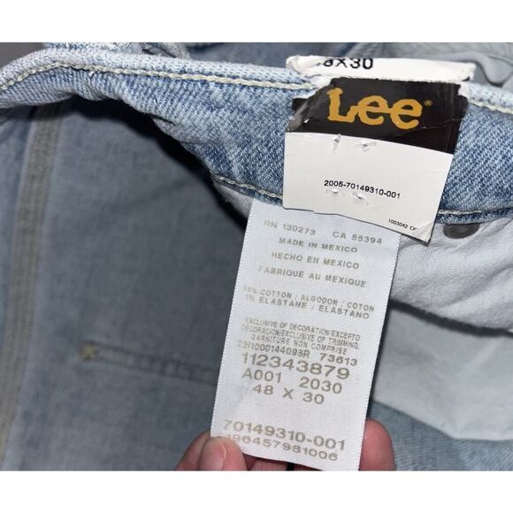 Lee Carpenter Loose Fit Workwear Union Fade Blue Denim Jeans Men’s 48x30 NWT - Picture 6 of 11
